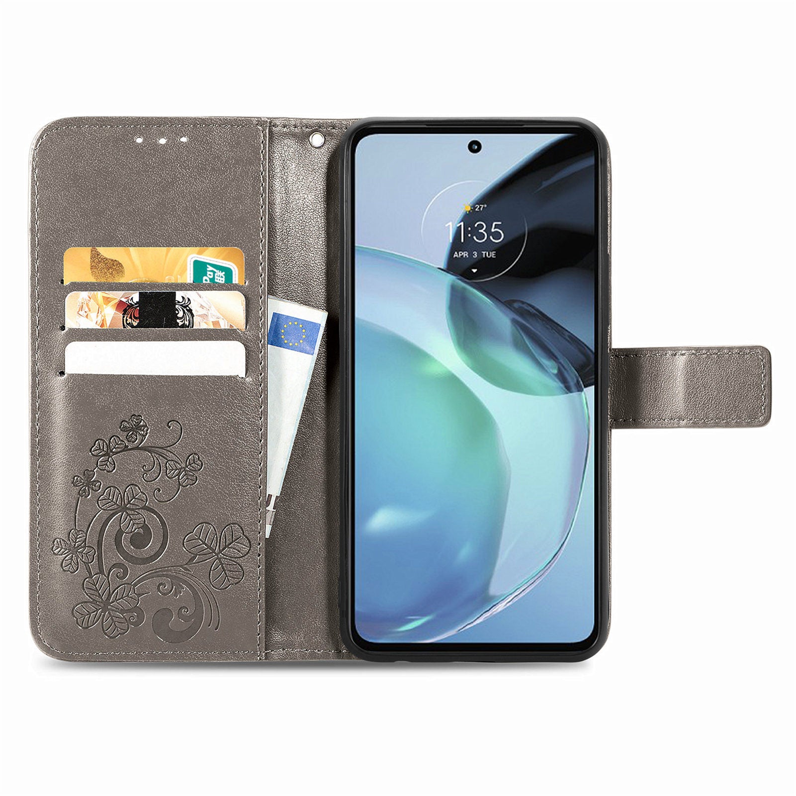 Pro Motorola Moto G72 4G Čtyřlístek Pouzdro na telefon s potiskem Stojánek Peněženka z PU kůže Kryt na mobil odolný proti poškrábání s poutkem na zápěstí Pro Motorola Moto G72 4G Čtyřlístek Pouzdro na telefon s potiskem Stojánek Peněženka z PU kůže Kryt na mobil odolný proti poškrábání s poutkem na zápěstí